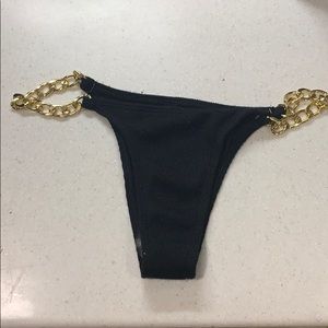 SHEIN black bikini with gold chain straps